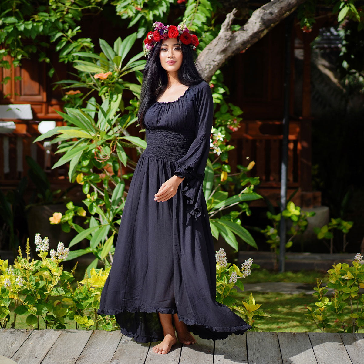 Kahlani CottageGoth Ren Faire Maxi Dress - The Bohemian Closet