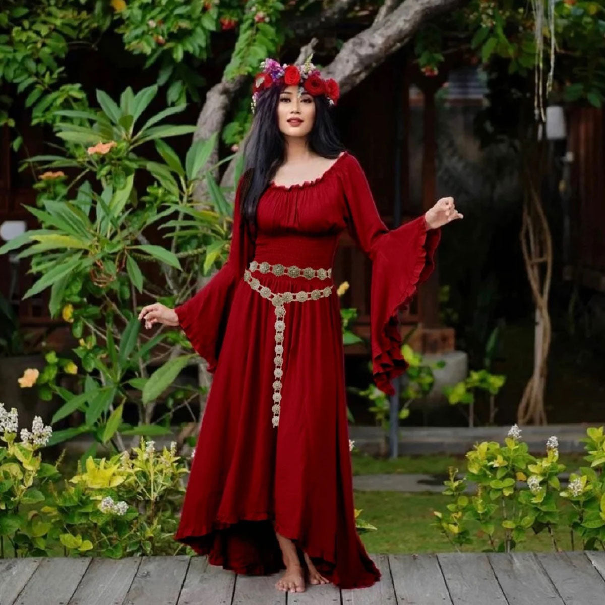 Paola Wiccan Goddess Maxi Dress - The Bohemian Closet