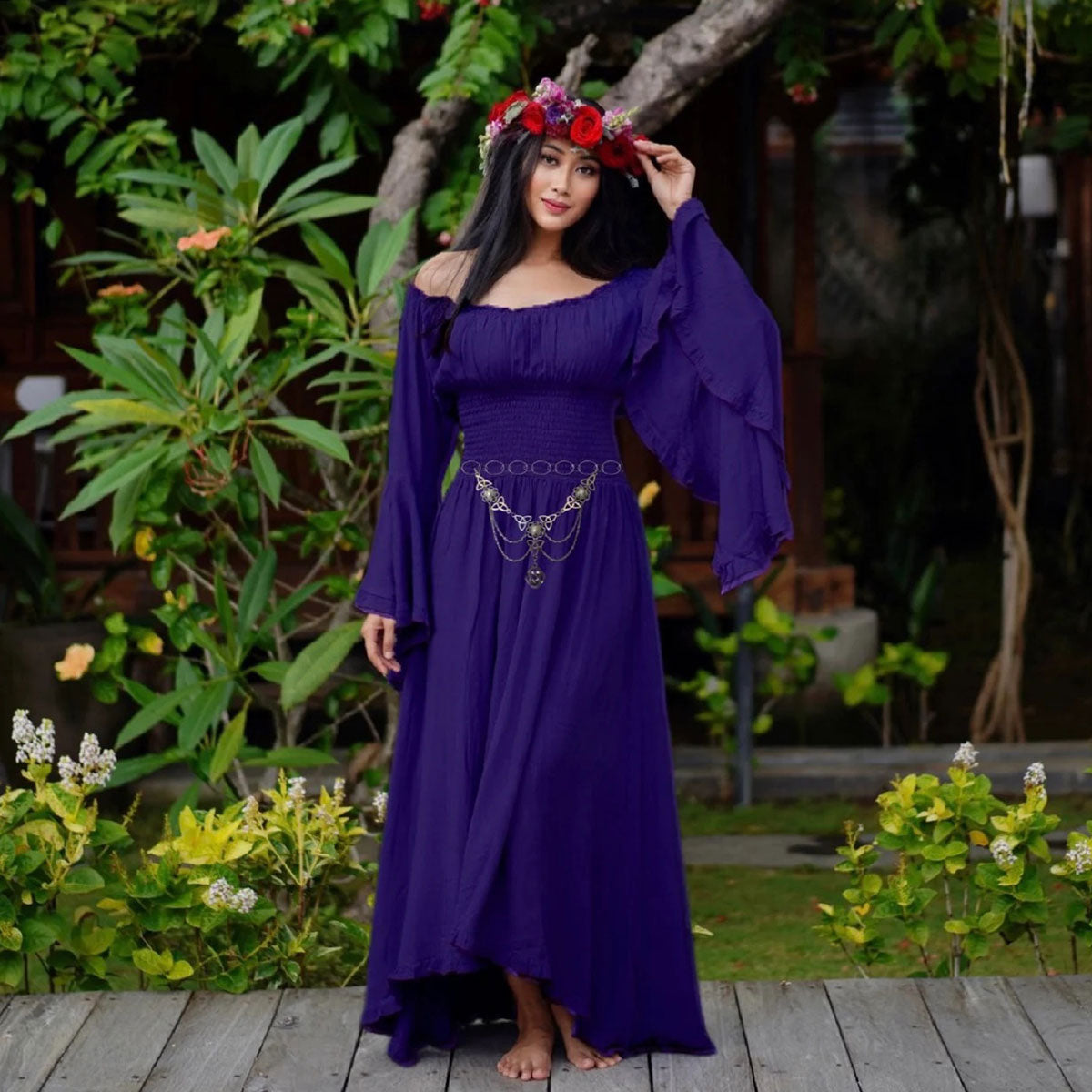 Paola Wiccan Goddess Maxi Dress - The Bohemian Closet