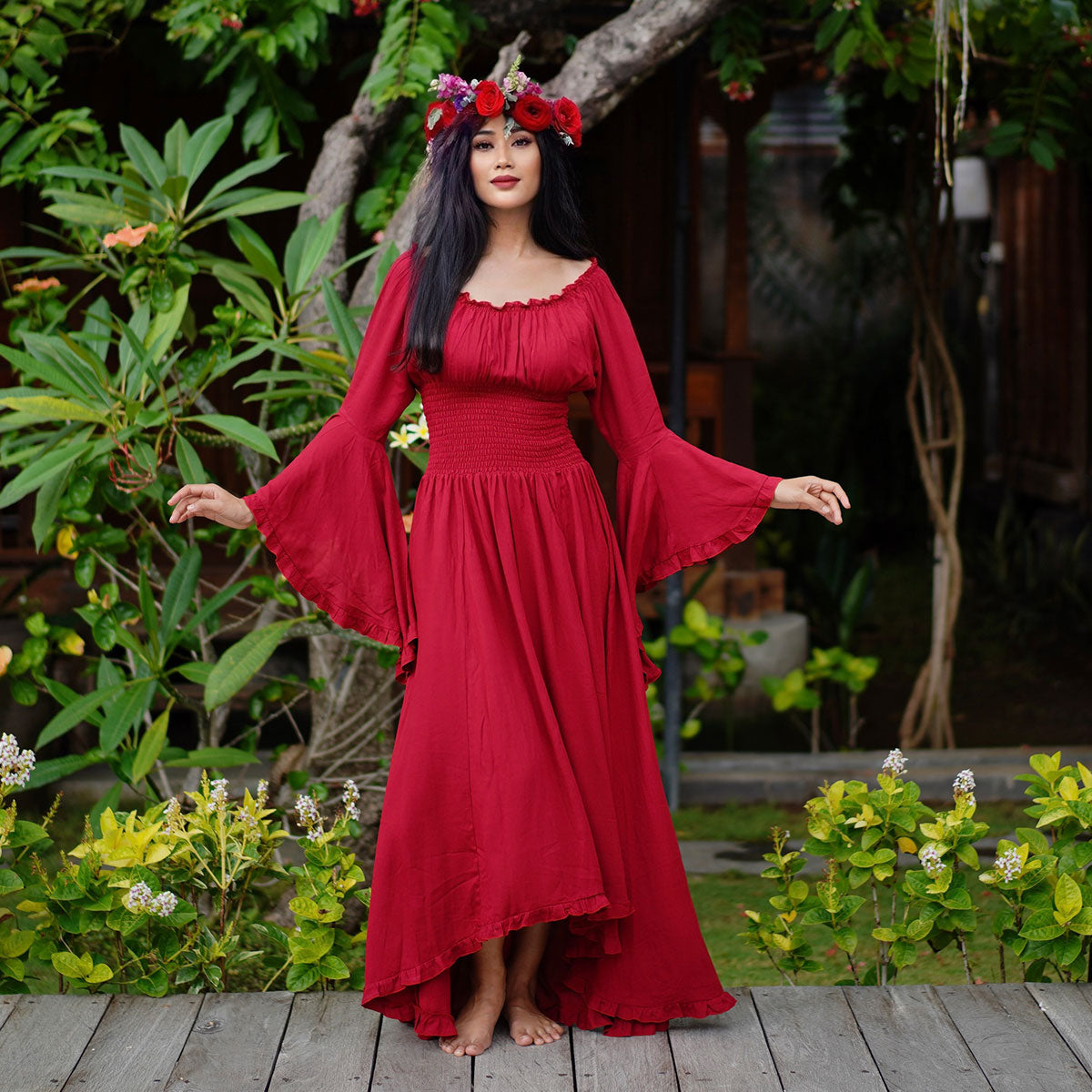 Kahlani CottageGoth Ren Faire Maxi Dress - The Bohemian Closet