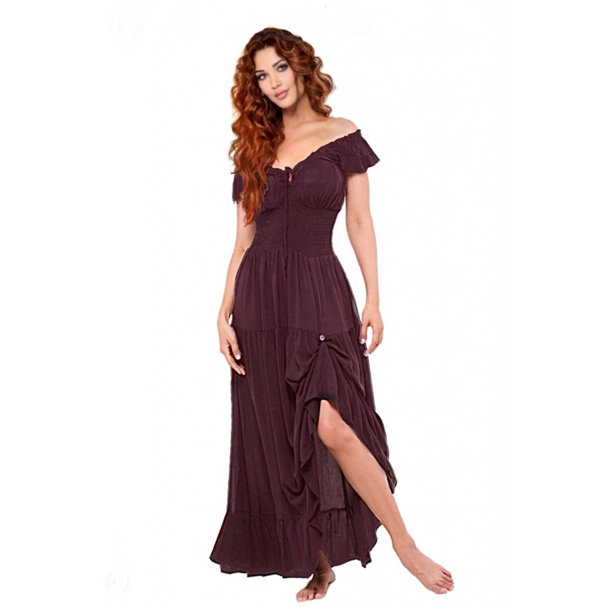 Taytum Drawstring Cottagecore Viking Party Dress | The Bohemian Closet Taytum Drawstring Cottagecore Viking Party Dress | The Bohemian Closet