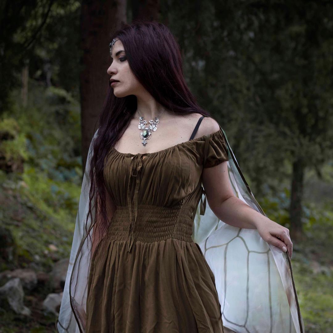 Isabella  Ruffled Cap Sleeve Crinkle Rayon Maxi Dress - The Bohemian Closet