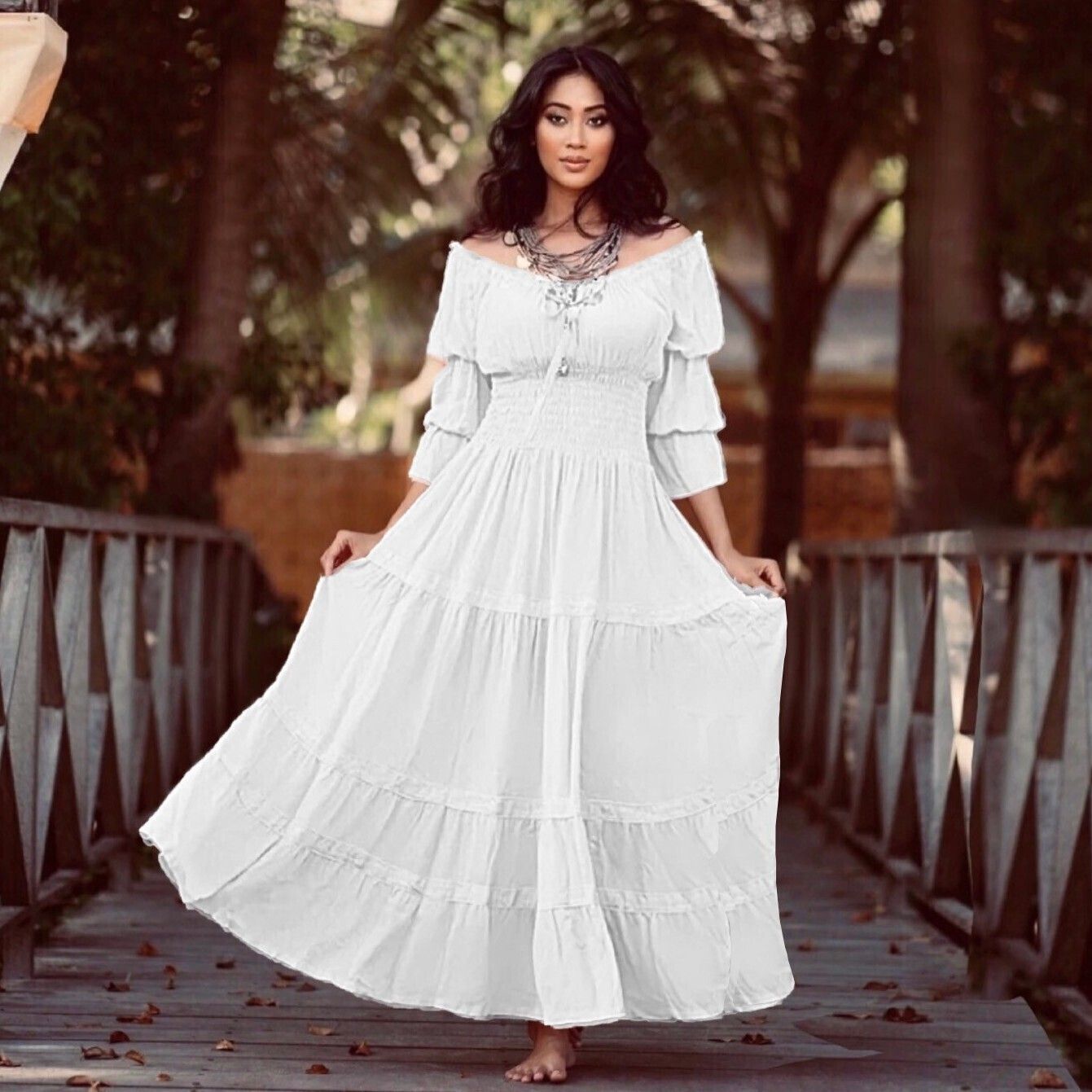 Off the shoulder mexican peasant outlet dress